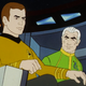 Commodore April returns to the bridge he once captained in “The Counter-Clock Incident”,